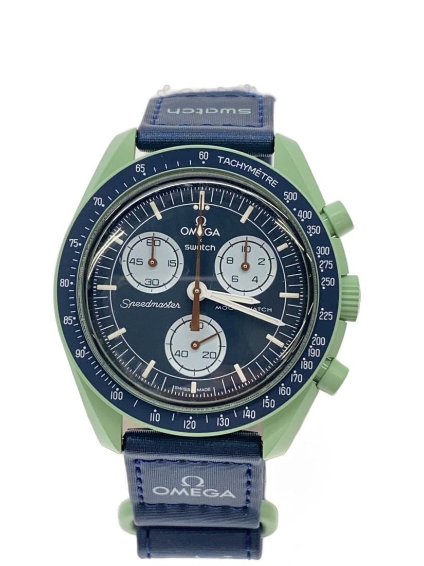 Omega x Swatch Mission on Earth Navy Nylon Quartz Wristwatch (1 of 6)