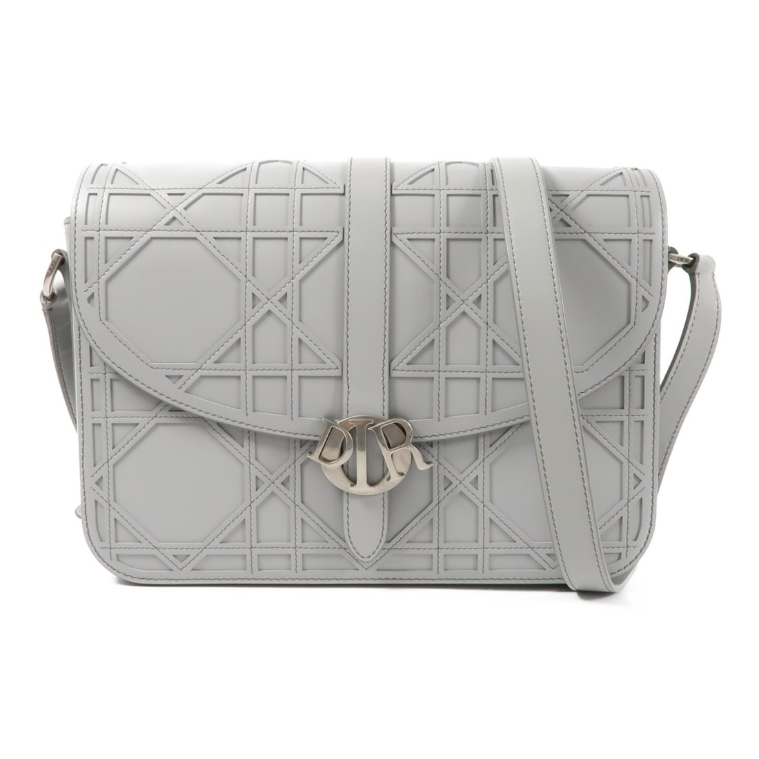 Dior Christian Shoulder Bag Grey Calfskin Leather with Silver Hardware: Dior Christian Shoulder Bag Grey Calfskin Leather with Silver Hardware This Christian Dior shoulder bag is crafted from grey calfskin leather and features a sleek design suitable for women. The bag sh
