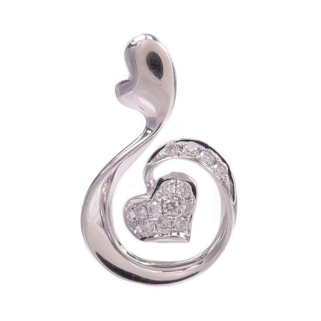 Diamond Pendant Top in 18K White Gold: Diamond Pendant Top in 18K White Gold This pendant top features a diamond set in 18K white gold, designed for women. The clear diamond is showcased in a classic style, offering an elegant accessory fo