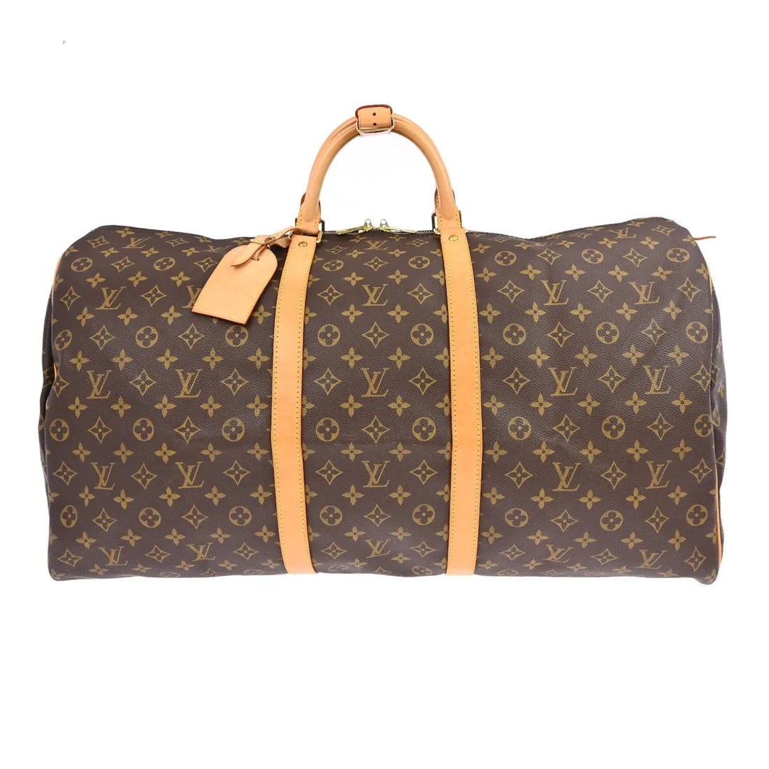 Louis Vuitton Keepall Monogram Canvas Travel Duffle Bag: Louis Vuitton Keepall Monogram Canvas Travel Duffle Bag This Louis Vuitton Keepall Bag is crafted from signature brown monogram canvas and designed for unisex use. Made in France, it features spacious