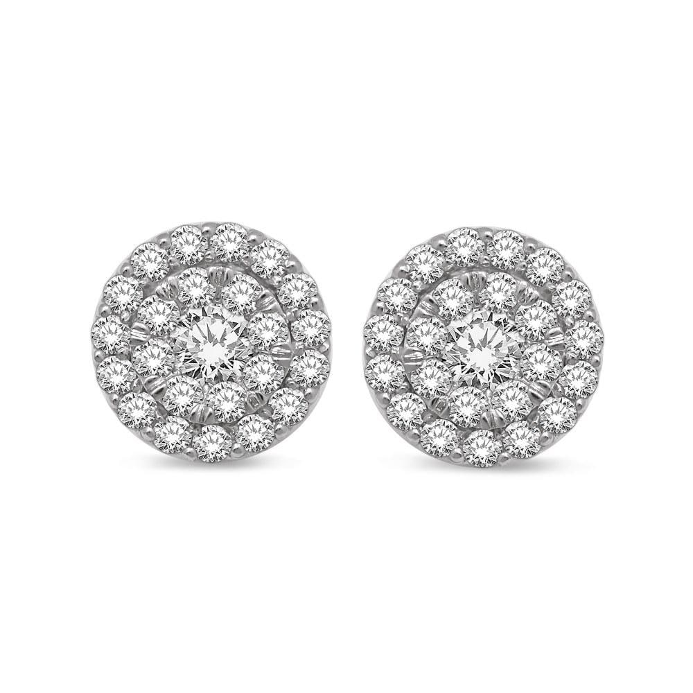 14K White Gold 1 1/2 Ct.tw Diamond Fashion Earrings (1 of 1)