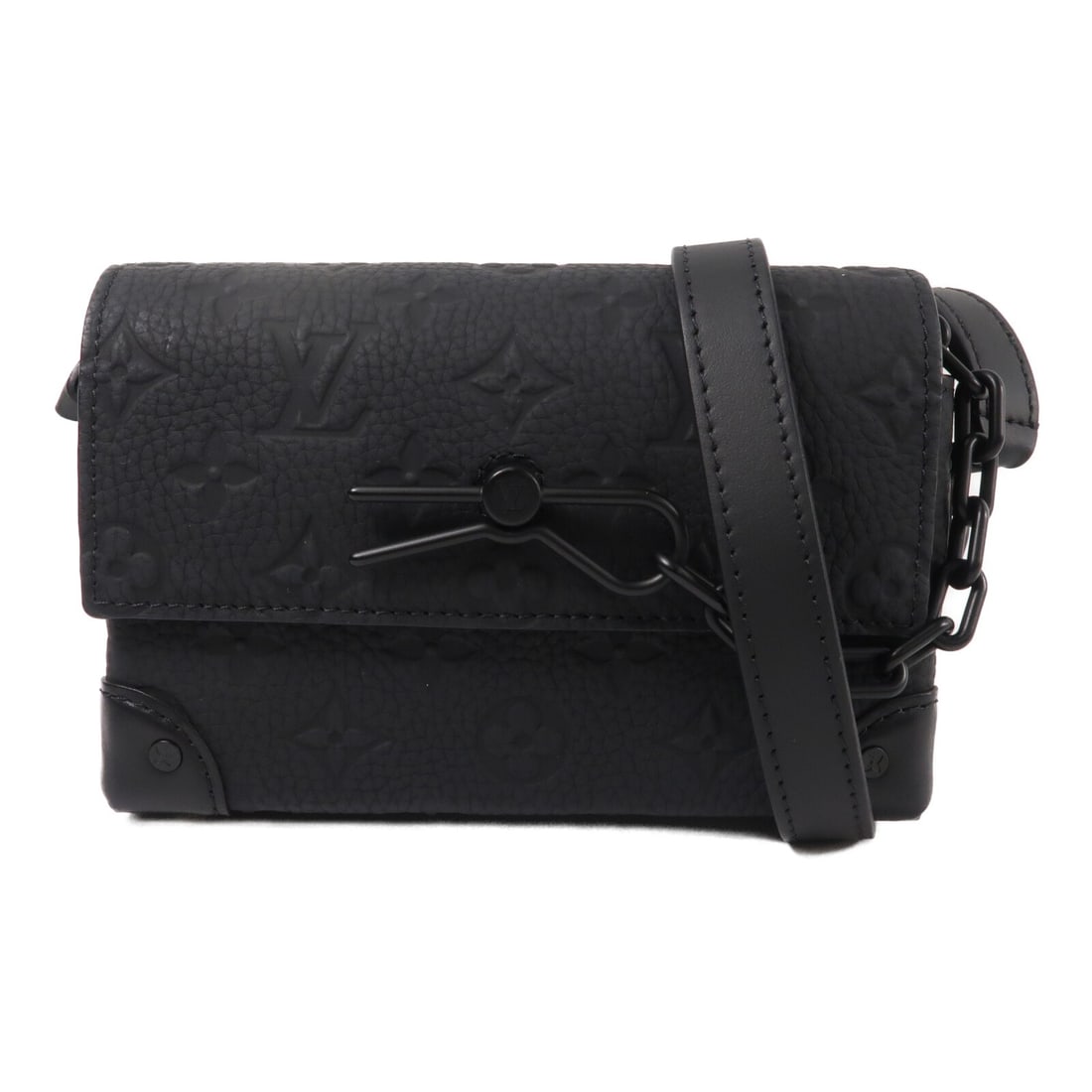 Louis Vuitton Steamer Wearable Wallet Shoulder Bag Black Taurillon: Louis Vuitton Steamer Wearable Wallet Shoulder Bag Black Taurillon Louis Vuitton Steamer Wearable Wallet shoulder bag in black Monogram Taurillon calfskin. This unisex design is made in France and is 