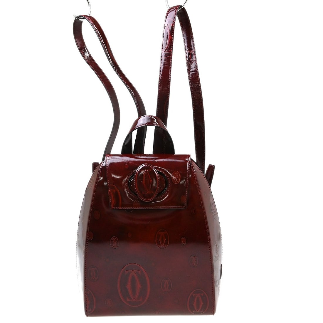 Cartier patent leather backpack in Bordeaux with dust bag (1 of 6)