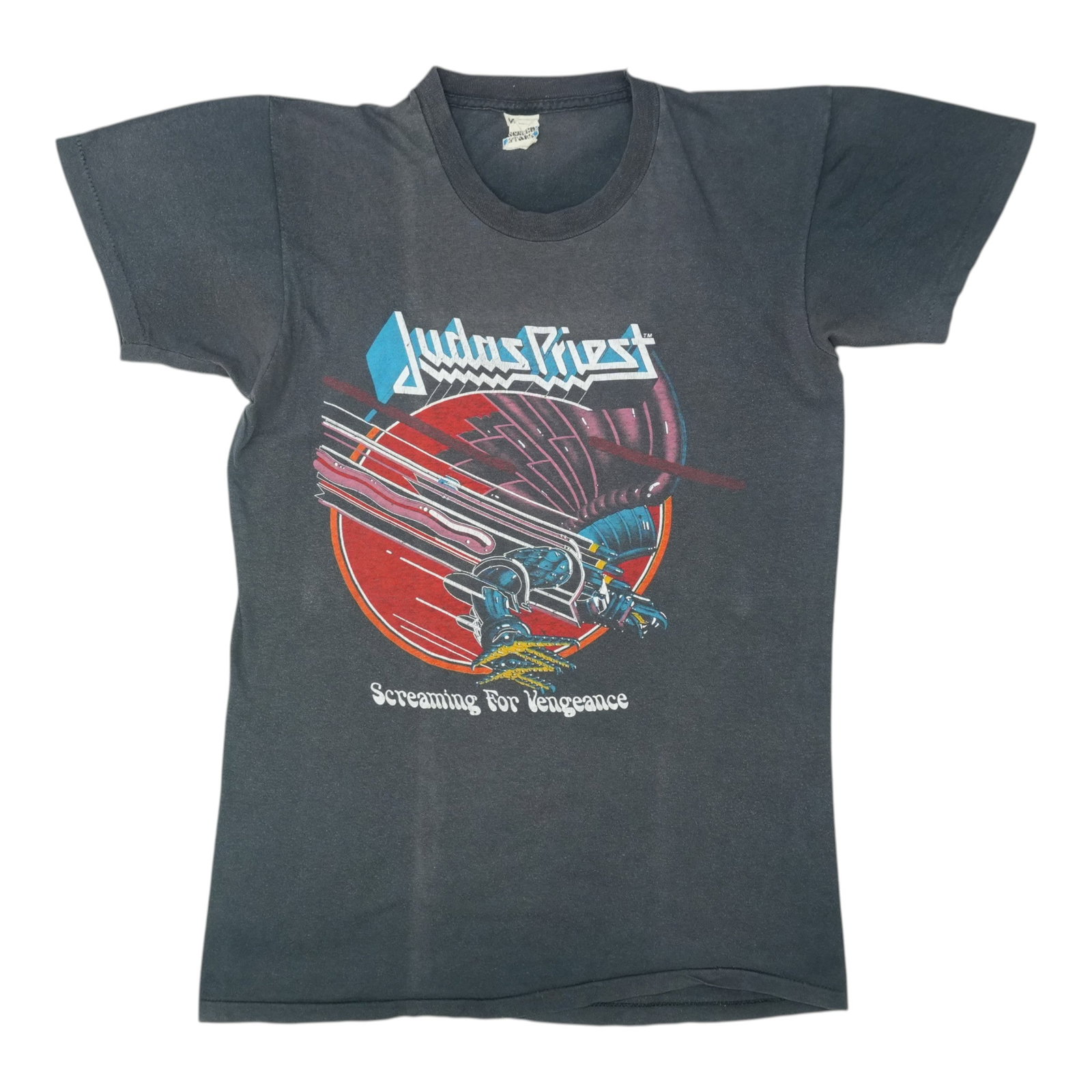 Vintage 1982 Black Cotton Judas Priest Screaming For Vengeance Tour Shirt (1 of 6)