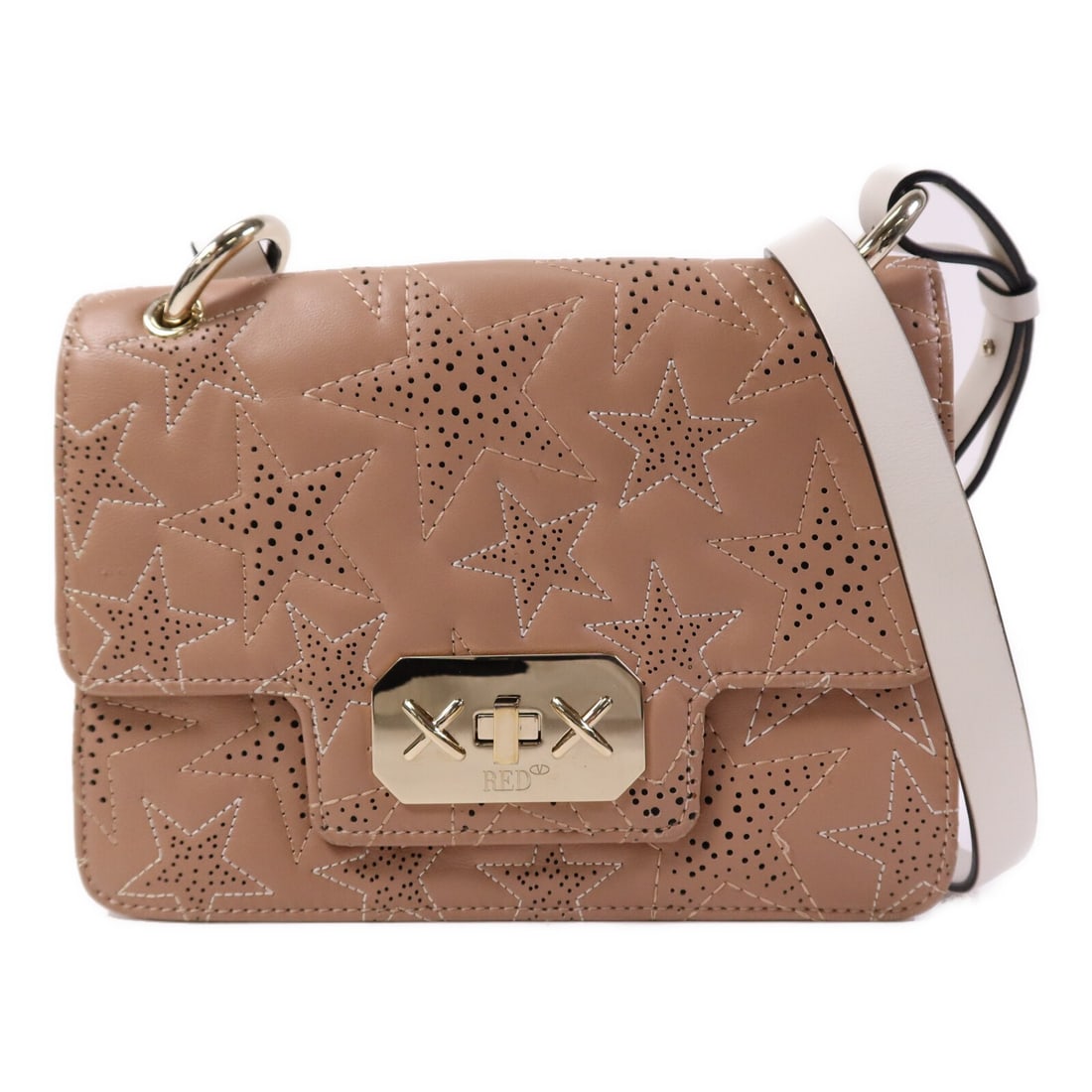 Valentino Pink Calfskin Leather Shoulder Bag with Gold Hardware: Valentino Pink Calfskin Leather Shoulder Bag with Gold Hardware This Valentino shoulder bag is crafted from pink calfskin leather and designed for women. It features a sleek silhouette with a regular 