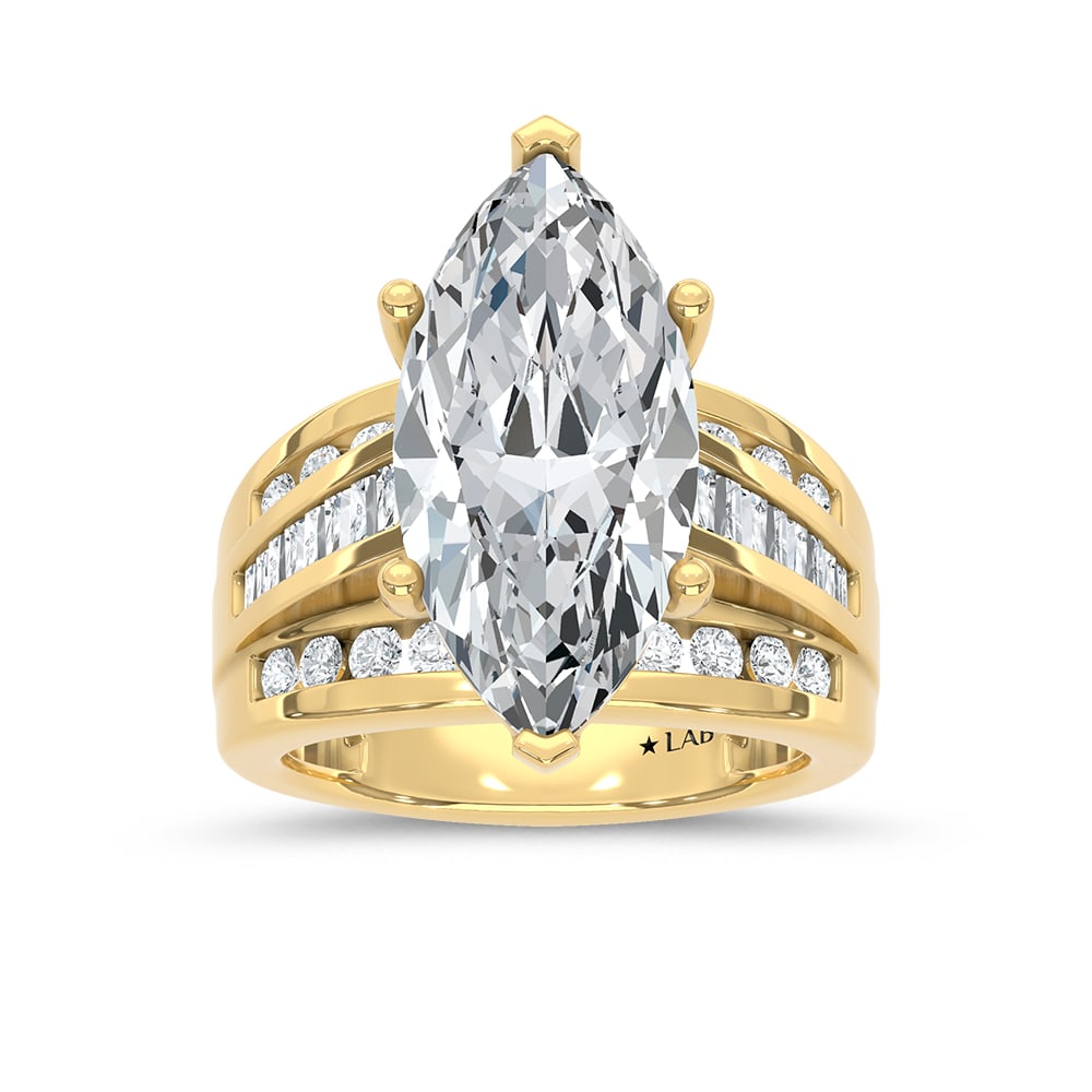 14K Yellow Gold Lab Grown Diamond 5 ct.Tw. Marquise Shape Engagement Ring (IGI Certified 4ct): 14K Yellow Gold Lab Grown Diamond 5 ct.Tw. Marquise Shape Engagement Ring (IGI Certified 4ct) 14K Yellow Gold Lab Grown Diamond 5 Ct.Tw. Marquise Shape Engagement Ring (IGI Certified 4CT) 14k Yellow G