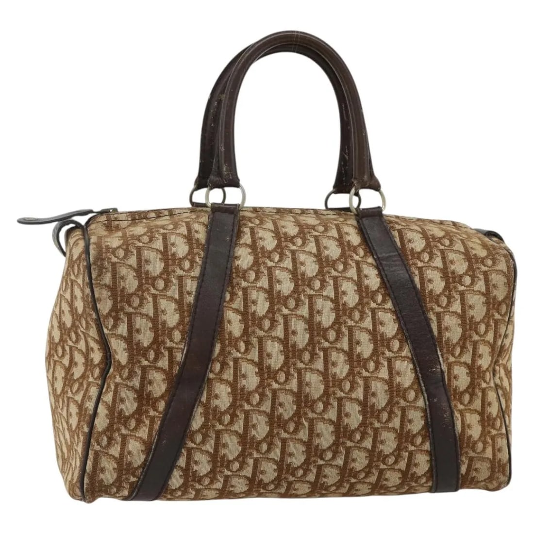 Christian Dior Trotter canvas unisex handbag: Christian Dior Trotter canvas unisex handbag This Christian Dior Vintage Trotter Handbag features the iconic canvas design in brown, crafted for unisex use. Made in France, the bag shows surface wear 