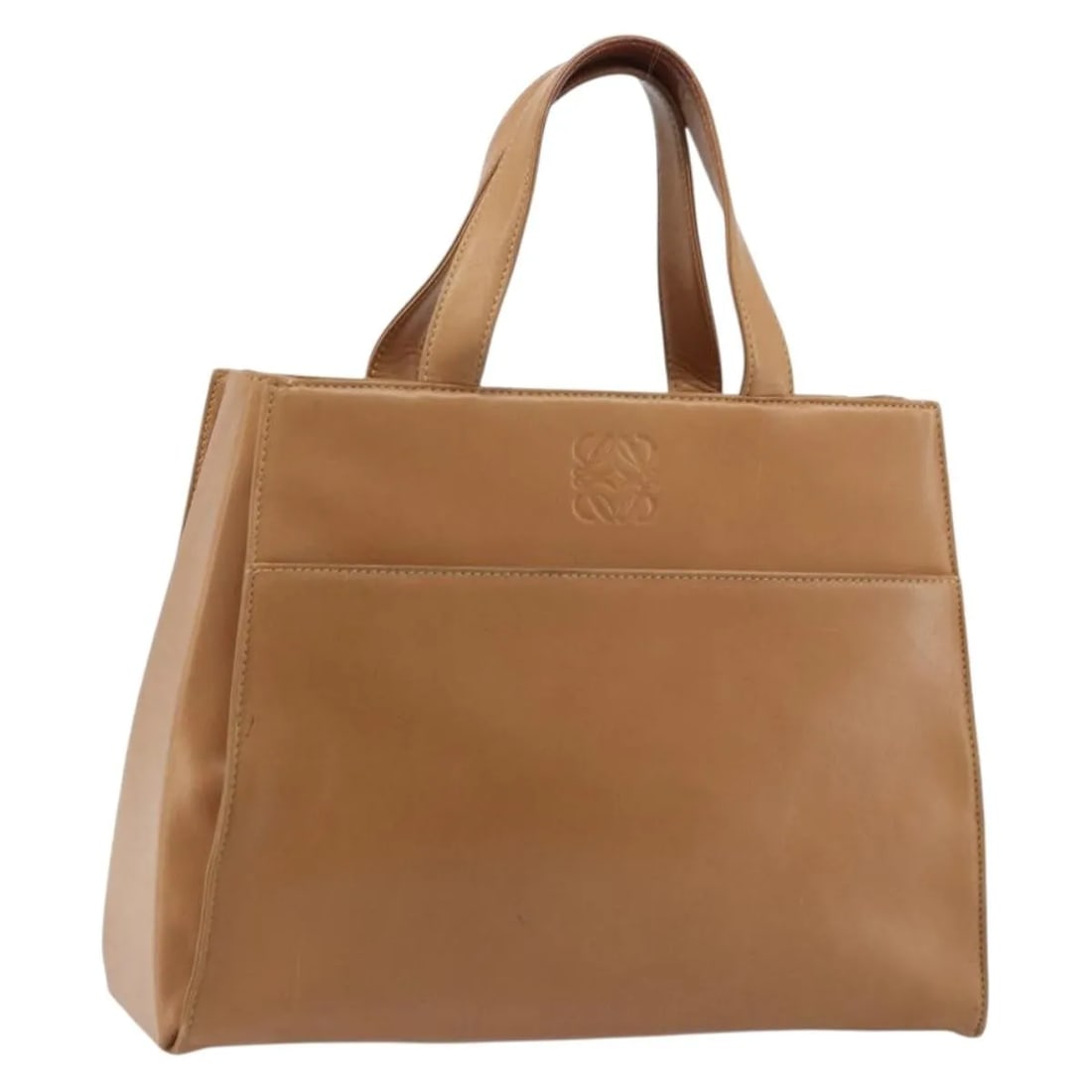 Loewe Anagram Brown Leather Handbag 29cm x 22cm x 10cm: Loewe Anagram Brown Leather Handbag 29cm x 22cm x 10cm This Loewe Anagram handbag is crafted from brown leather and designed for women. The bag features the signature Anagram model and is made in Spai