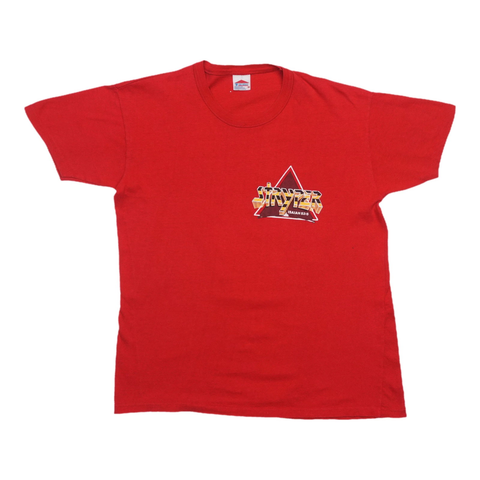 Vintage 1986 Stryper Isaiah 53:5 Red Cotton Band Tee Shirt Medium (1 of 6)