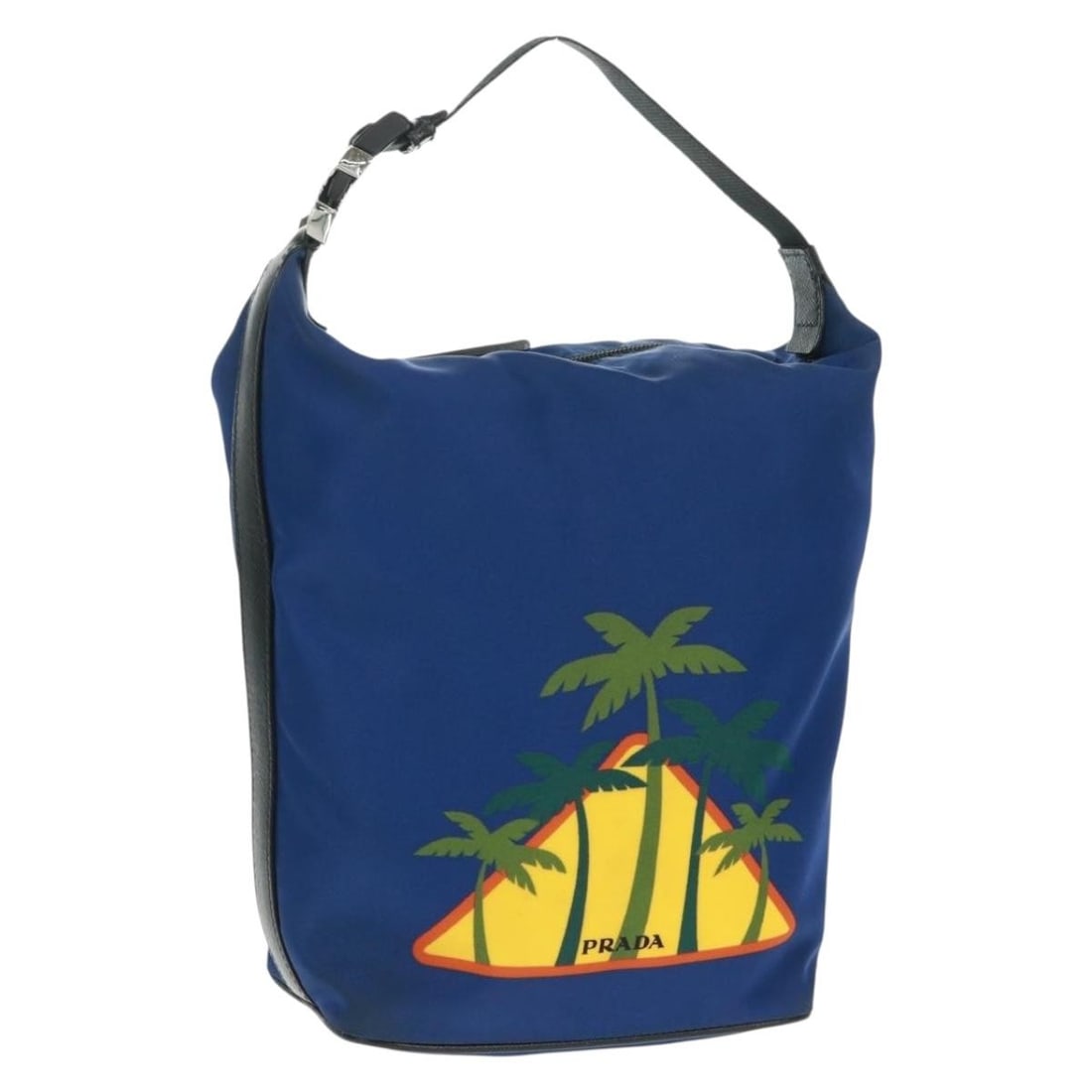 PRADA Blue Nylon 2way Shoulder Bag with Dust Bag Italy: PRADA Blue Nylon 2way Shoulder Bag with Dust Bag Italy This PRADA shoulder bag is crafted from durable blue and silver nylon, offering both style and practicality. Designed for versatility, it feature