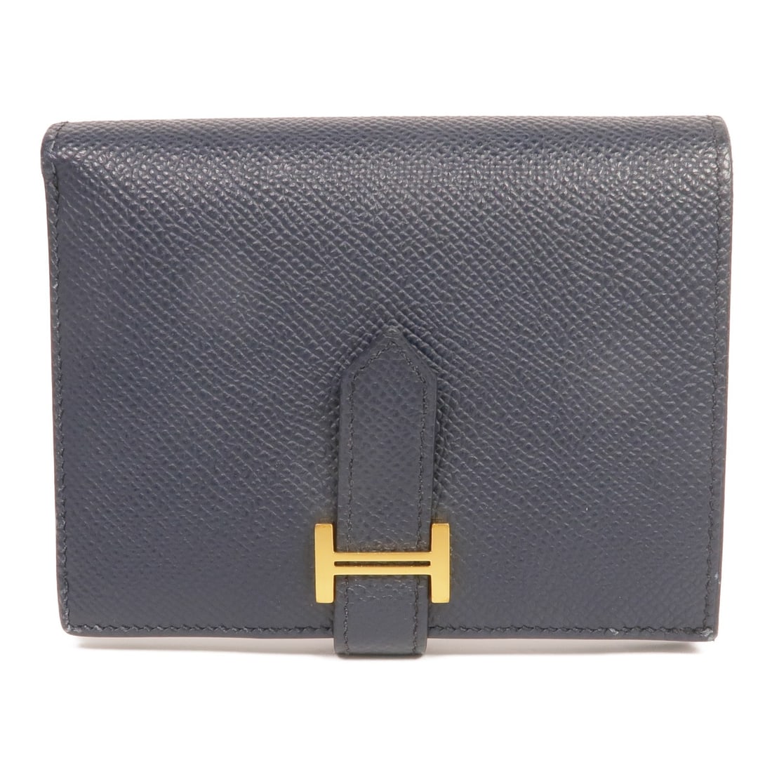 Hermes Bearn Compact Wallet GHW Bleu Nuit Epsom Leather (1 of 17)