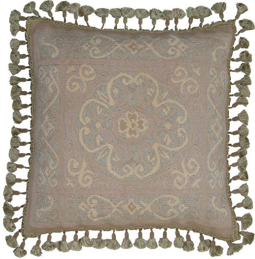 Provence Home Luxurious Handwoven Blue Velvet Throw Pillow 22 x 22 (1 of 1)