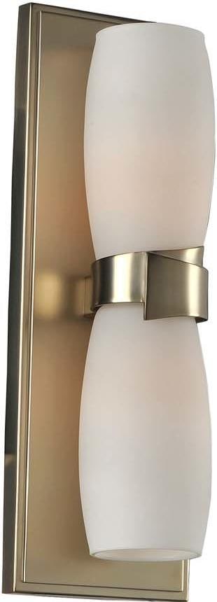 Kalco Elegant Laguna Satin Gold Wall Sconce Modern Classic 2-Light: Kalco Elegant Laguna Satin Gold Wall Sconce Modern Classic 2-Light Illuminate your space with the Elegant Laguna Wall Sconce, featuring a stunning satin gold finish. This modern classic design combine