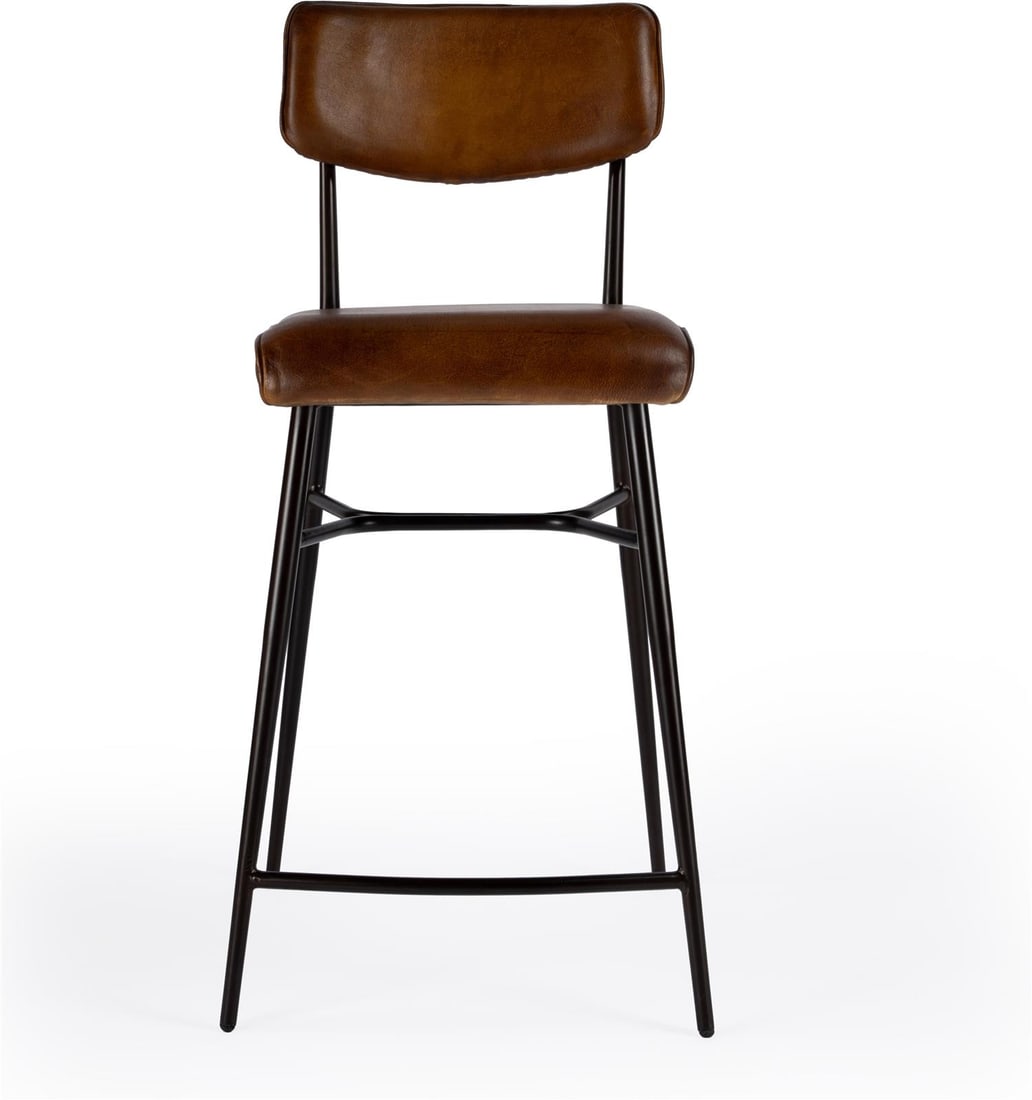 Butler Contemporary Brown Leather Counter Stool 39.5H Modern Style (1 of 5)