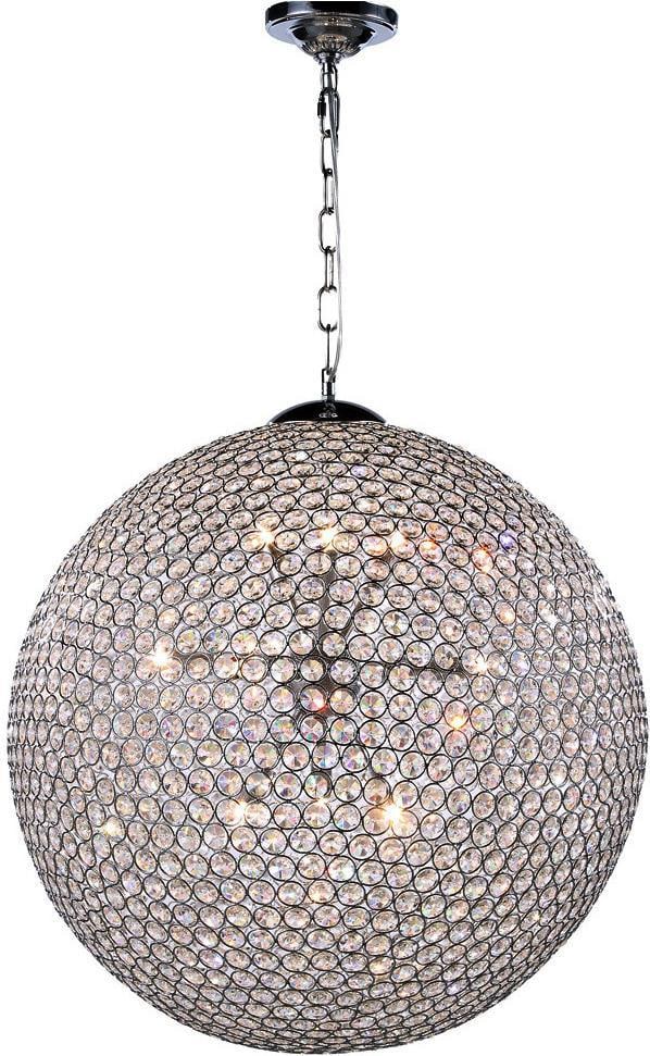 Elegant Lighting Cabaret 12-Light Chrome Pendant Light: Elegant Lighting Cabaret 12-Light Chrome Pendant Light Illuminate your space with the Stylish 12-Light Chrome Pendant from the Cabaret collection. This glamorous pendant light features a stunning desi