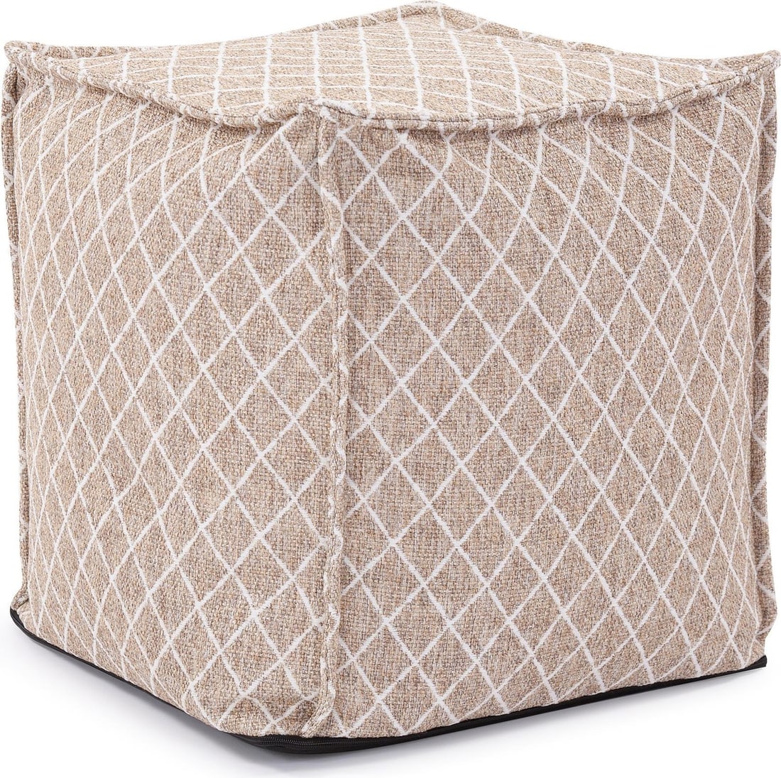 Howard Elliott Traditional Grille Square Pouf Ottoman with Removable Cover (1 of 5)