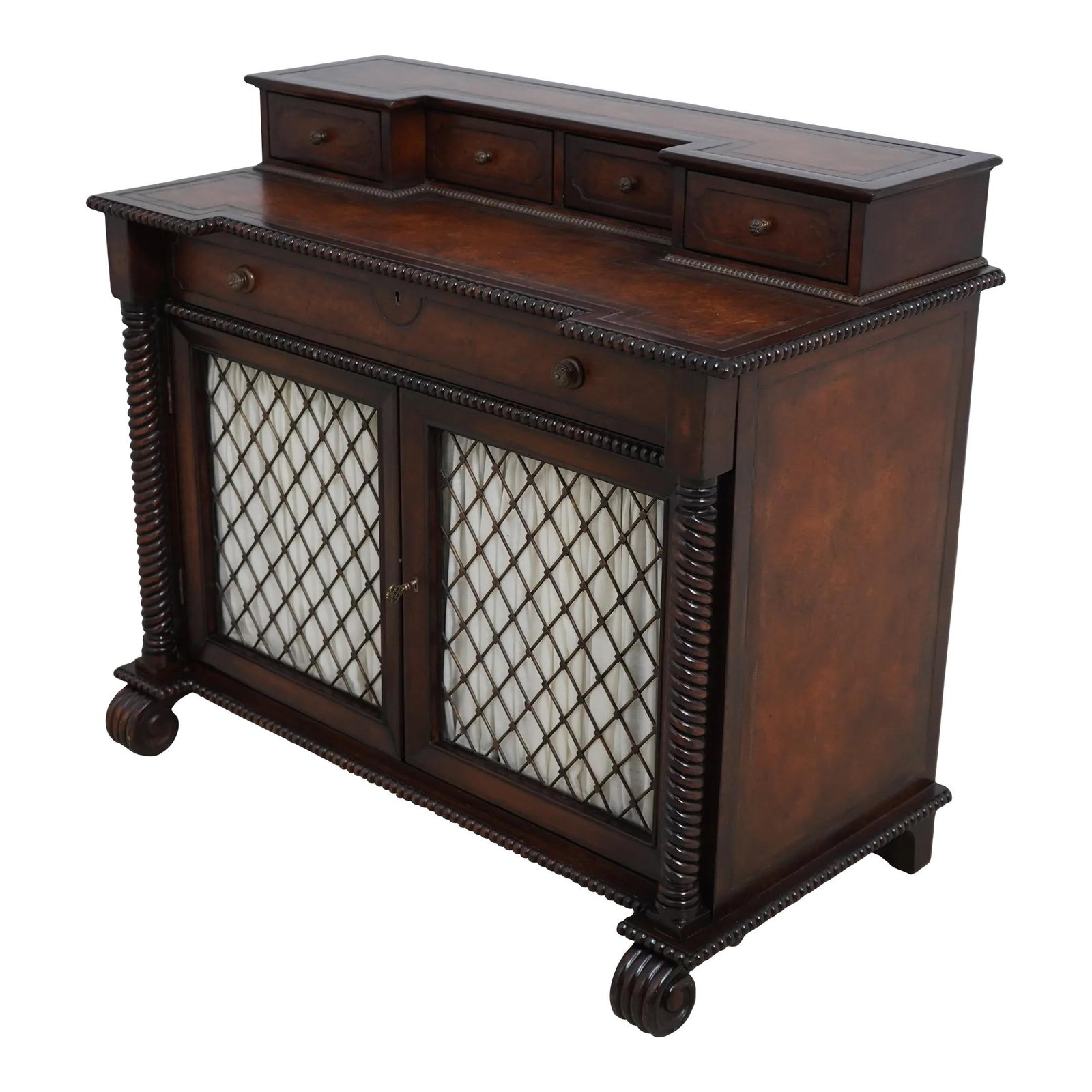 Jonathan Richards Mahogany Console Desk with Leather Top and Pull-Out Writing Surface: Jonathan Richards Mahogany Console Desk with Leather Top and Pull-Out Writing Surface This Jonathan Richards console desk combines timeless elegance with functional design. Crafted from high-quality m