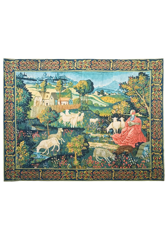 5'10 x 7'3 Hand-Knotted Petit Point Tapestry Rug Multi-Color Wool (1 of 10)