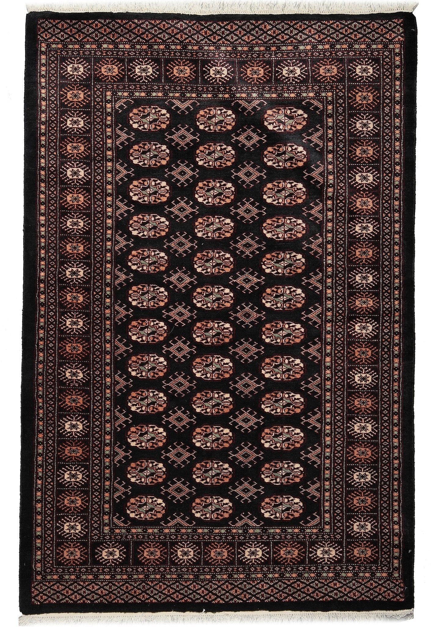 4 x 6 Hand Knotted Bokhara Rug Black: 4 x 6 Hand Knotted Bokhara Rug Black Free continental US Shipping This 4 x 6 hand-knotted Bokhara rug features a classic design in black. Crafted using traditional techniques, it offers both durabilit