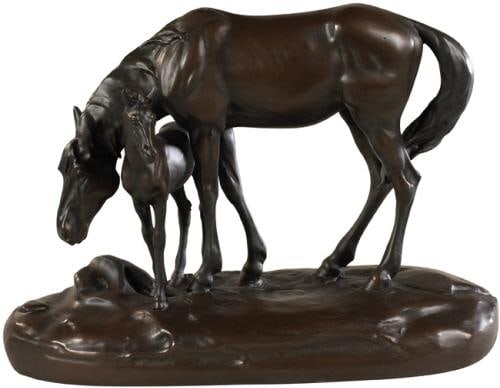Hand-Painted Resin Horse Sculpture Equestrian Lodge Style (1 of 1)