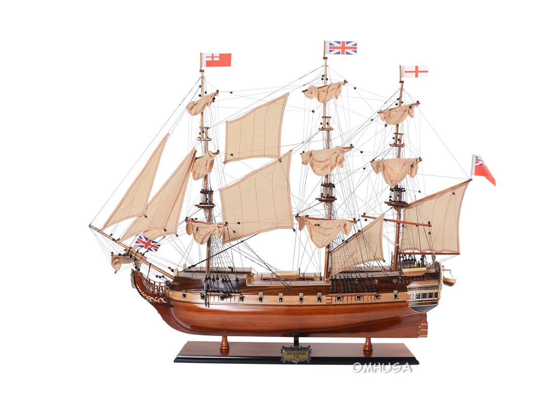 HMS Surprise Nautical Model Ship in Exotic Wood 31H 37W 12D (1 of 10)