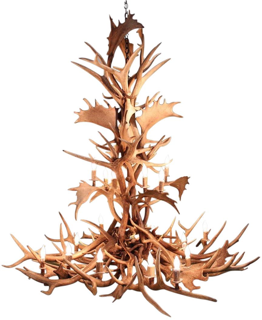 Rustic Elk Antler Chandelier 60 Tall 18 Bulbs Handmade UL Listed (1 of 4)