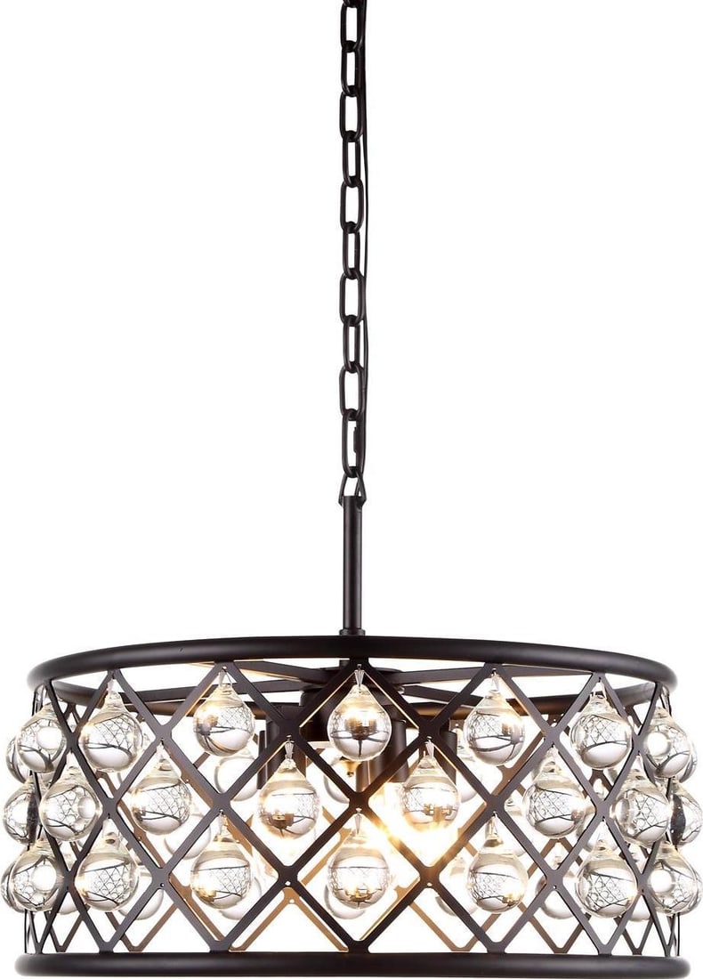 Elegant Lighting Madison Crystal Sphere Pendant Light Polished Nickel 9H 20W 20D: Elegant Lighting Madison Crystal Sphere Pendant Light Polished Nickel 9H 20W 20D Illuminate your space with this stunning Hand-Polished Crystal Sphere Pendant Light, designed in an antique or vintage 