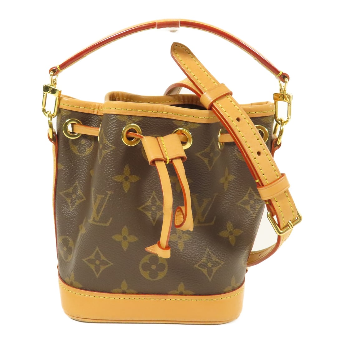 Louis Vuitton Nano Noe 2way Shoulder Bag Monogram Brown M81266: Louis Vuitton Nano Noe 2way Shoulder Bag Monogram Brown M81266 Louis Vuitton Nano Noe 2-way handbag in brown Monogram coated canvas. Designed for women, this compact bag is made in France and is liste