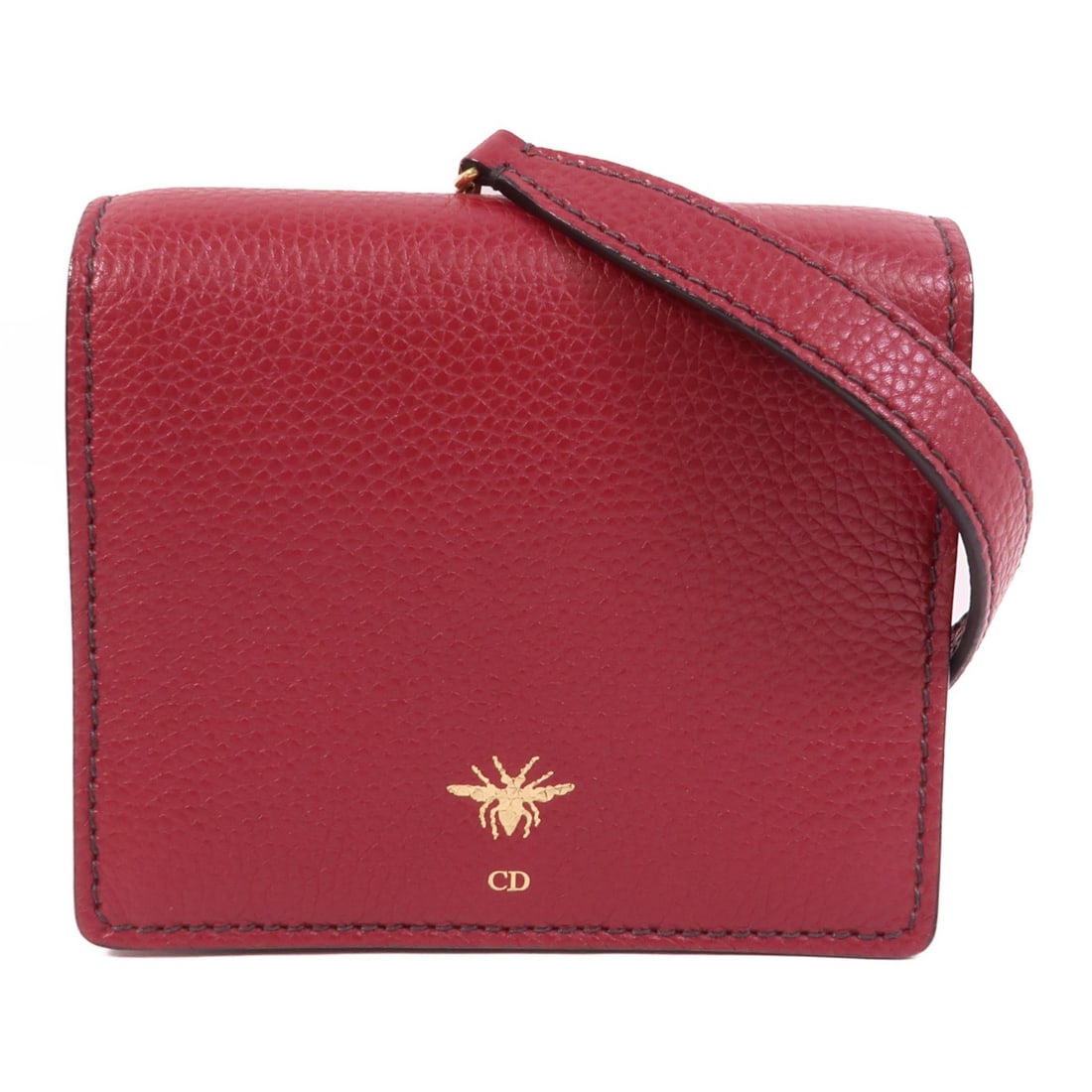 Dior D-Bee Red Calfskin Shoulder Bag GHW: Dior D-Bee Red Calfskin Shoulder Bag GHW This Christian Dior D-Bee shoulder bag features a striking red calfskin leather exterior, offering a blend of elegance and durability. Designed for women, the 