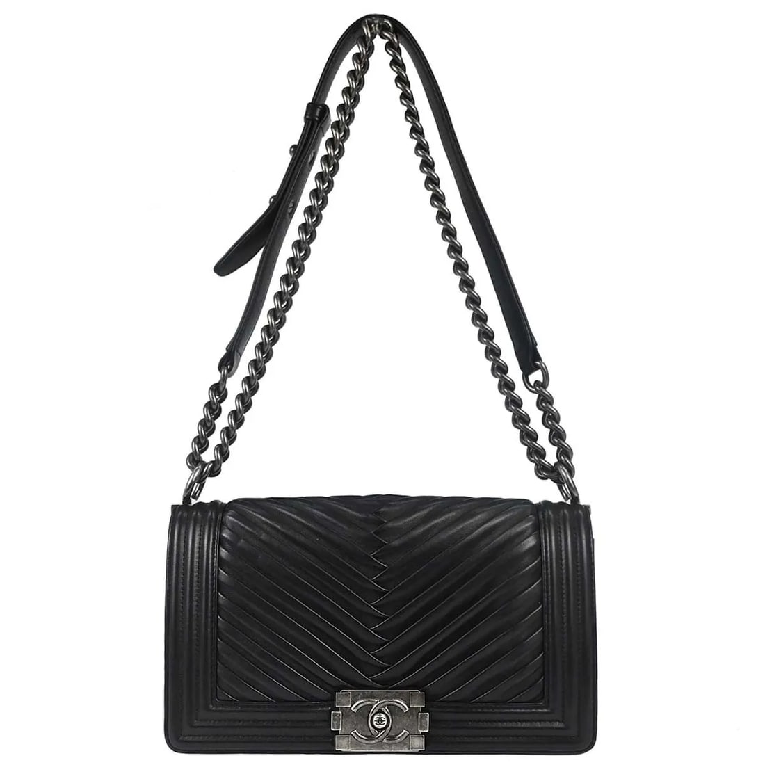 Chanel Boy Chanel black quilted leather shoulder bag (1 of 15)