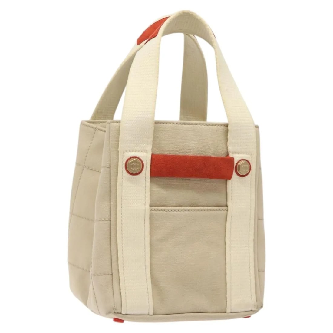 Chanel Canvas Chocolate Bar Coco Mark Beige Handbag (1 of 18)