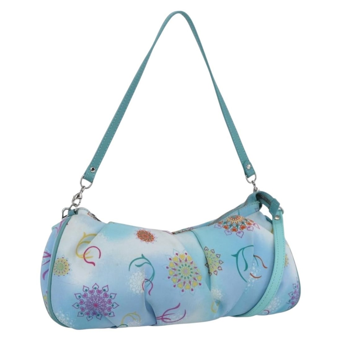 Salvatore Ferragamo Light Blue Nylon Shoulder Bag 2way Authentic: Salvatore Ferragamo Light Blue Nylon Shoulder Bag 2way Authentic This elegant Salvatore Ferragamo shoulder bag showcases a sophisticated blend of style and functionality. Crafted in Italy, it features