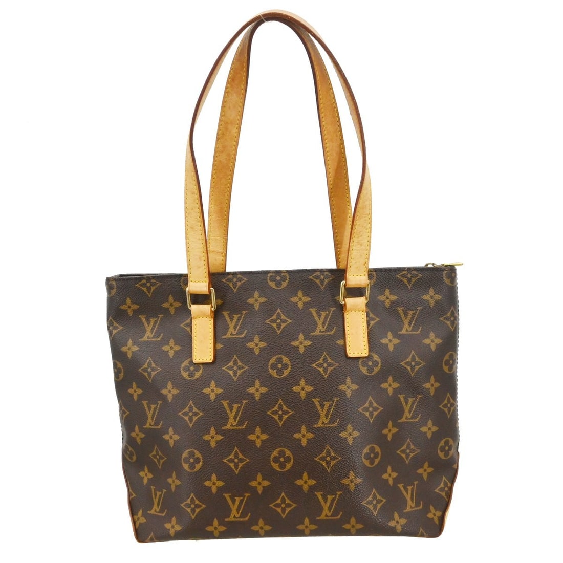 Louis Vuitton Cabas Piano Monogram Canvas Tote M51148: Louis Vuitton Cabas Piano Monogram Canvas Tote M51148 Vintage Louis Vuitton Cabas Piano tote bag in brown Monogram canvas and leather with double handles and a zip closure. This medium women's tote fe