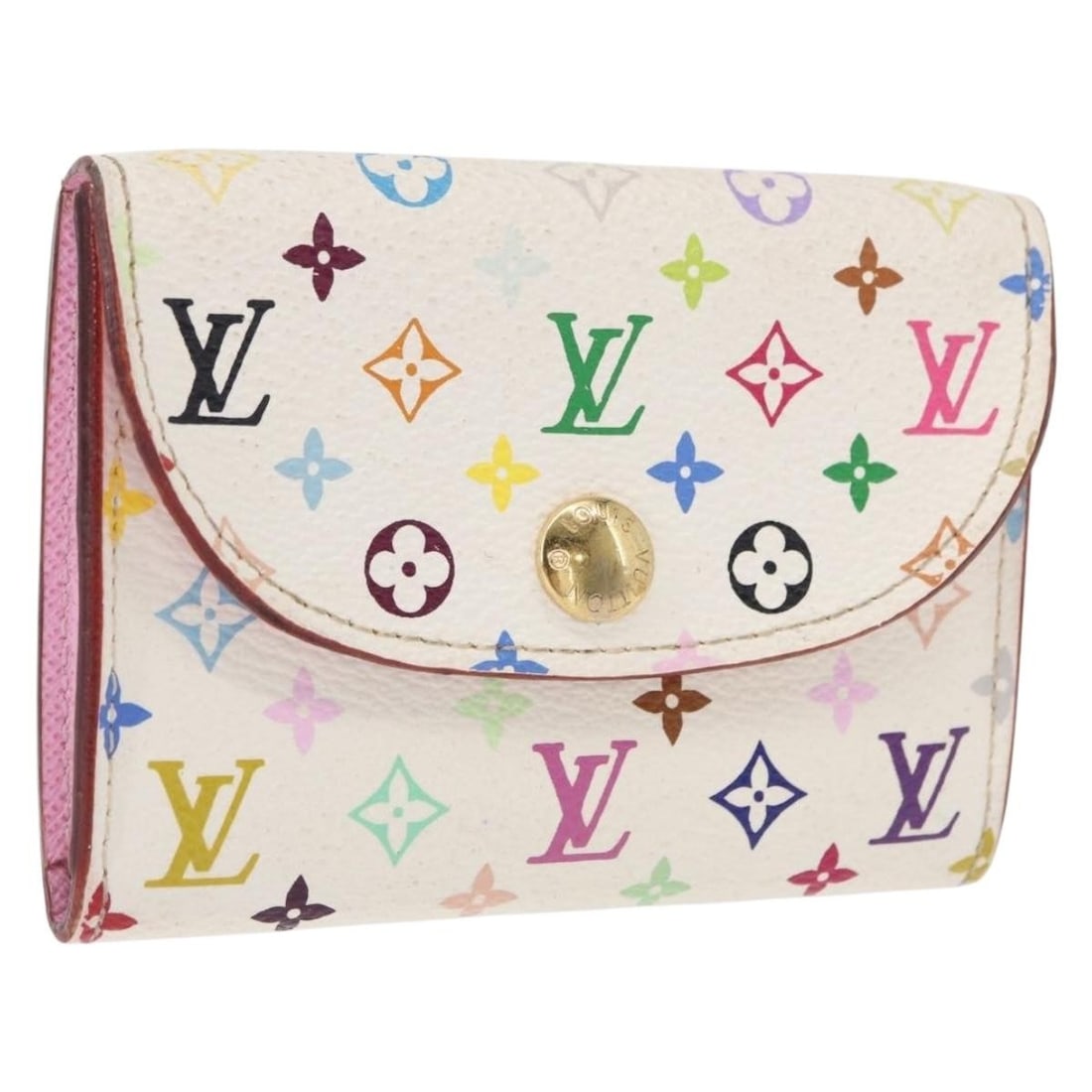 Louis Vuitton White Monogram Multicolor Canvas Card Case M66557: Louis Vuitton White Monogram Multicolor Canvas Card Case M66557 This Louis Vuitton card case features the signature Monogram Multicolor canvas in white. Designed for everyday use, it offers a compact 