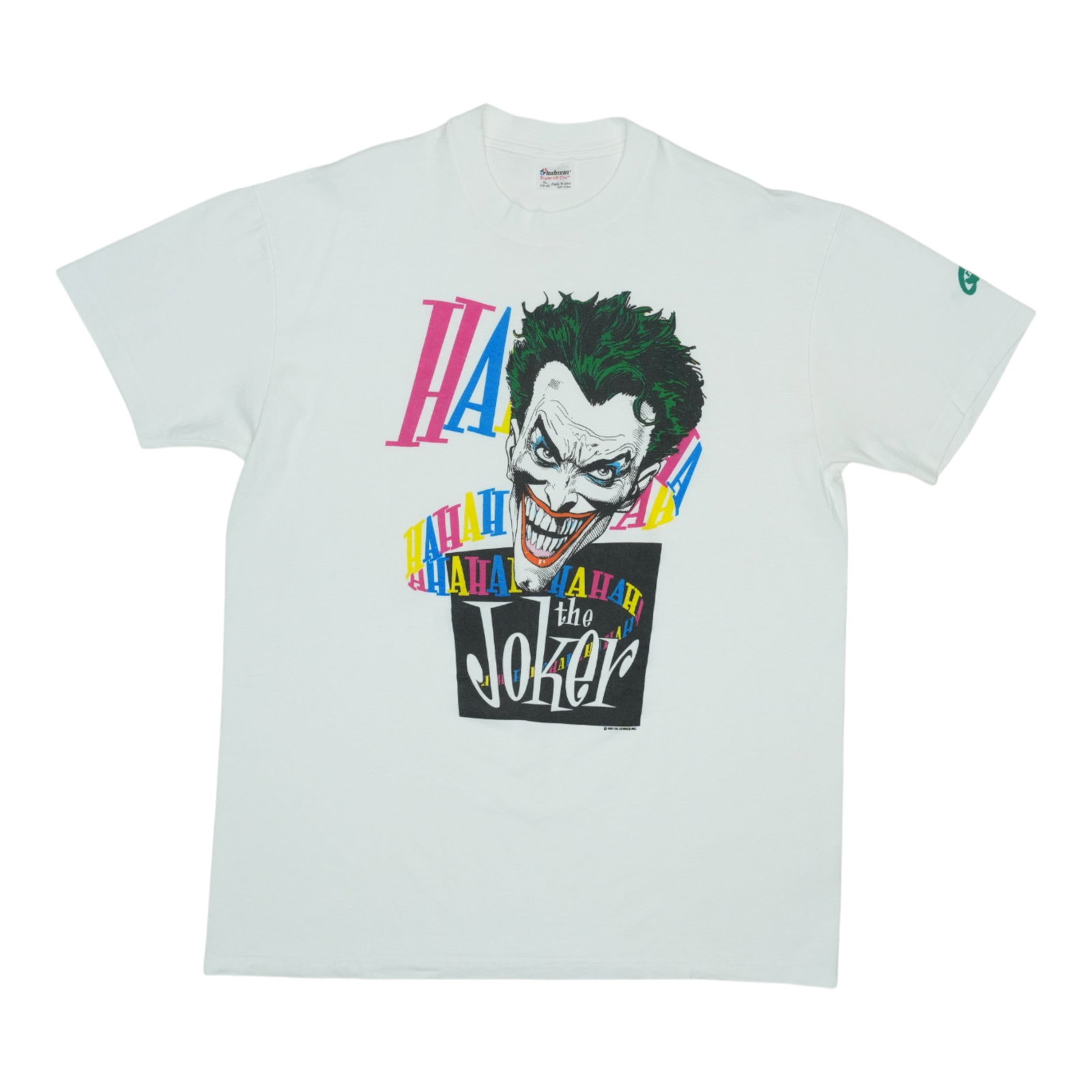 Vintage 1987 DC Comics Joker HaHaHa White Cotton Shirt Extra Large (1 of 6)