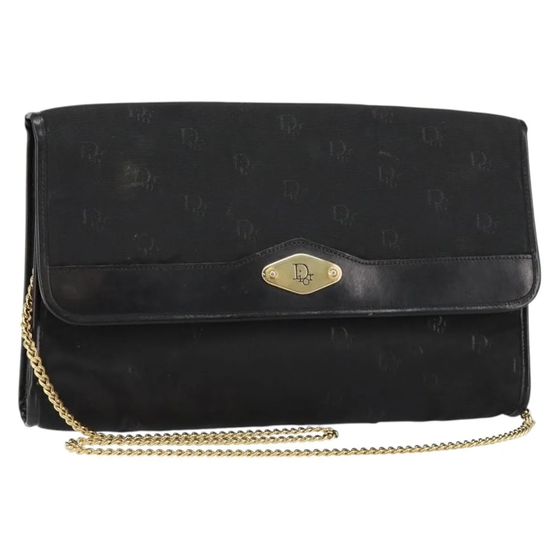 Christian Dior Vintage CD Chain Flap Shoulder Bag Black Nylon: Christian Dior Vintage CD Chain Flap Shoulder Bag Black Nylon This Christian Dior Vintage CD Chain Flap Shoulder Bag is crafted from black nylon with leather accents and features a classic flap design