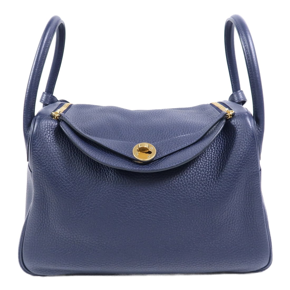 Hermes Lindy 30 Bleu Nuit Leather Shoulder Bag GHW: Hermes Lindy 30 Bleu Nuit Leather Shoulder Bag GHW This Hermes Lindy 30 shoulder bag is crafted from Clemence leather in a sophisticated Bleu Nuit shade. Designed for women, the bag features a regular