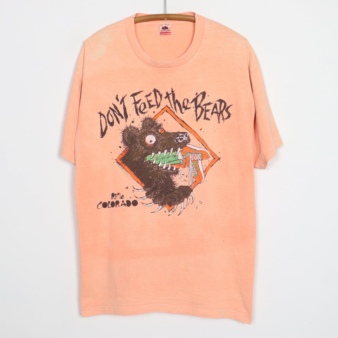 Vintage 1990s Orange Colorado Bear Graphic Cotton T-Shirt Extra Large (1 of 10)