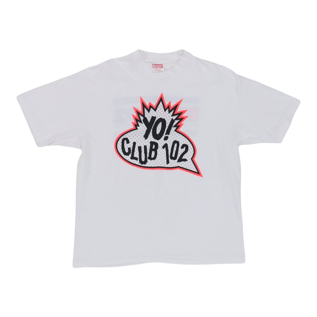 Vintage 1990s Yo! Hot 102 Radio White Cotton T-Shirt Extra Large: Vintage 1990s Yo! Hot 102 Radio White Cotton T-Shirt Extra Large This is an original vintage 1990s Yo! Hot 102 Radio shirt, not a modern reproduction. The shirt is made from 100% cotton and features a