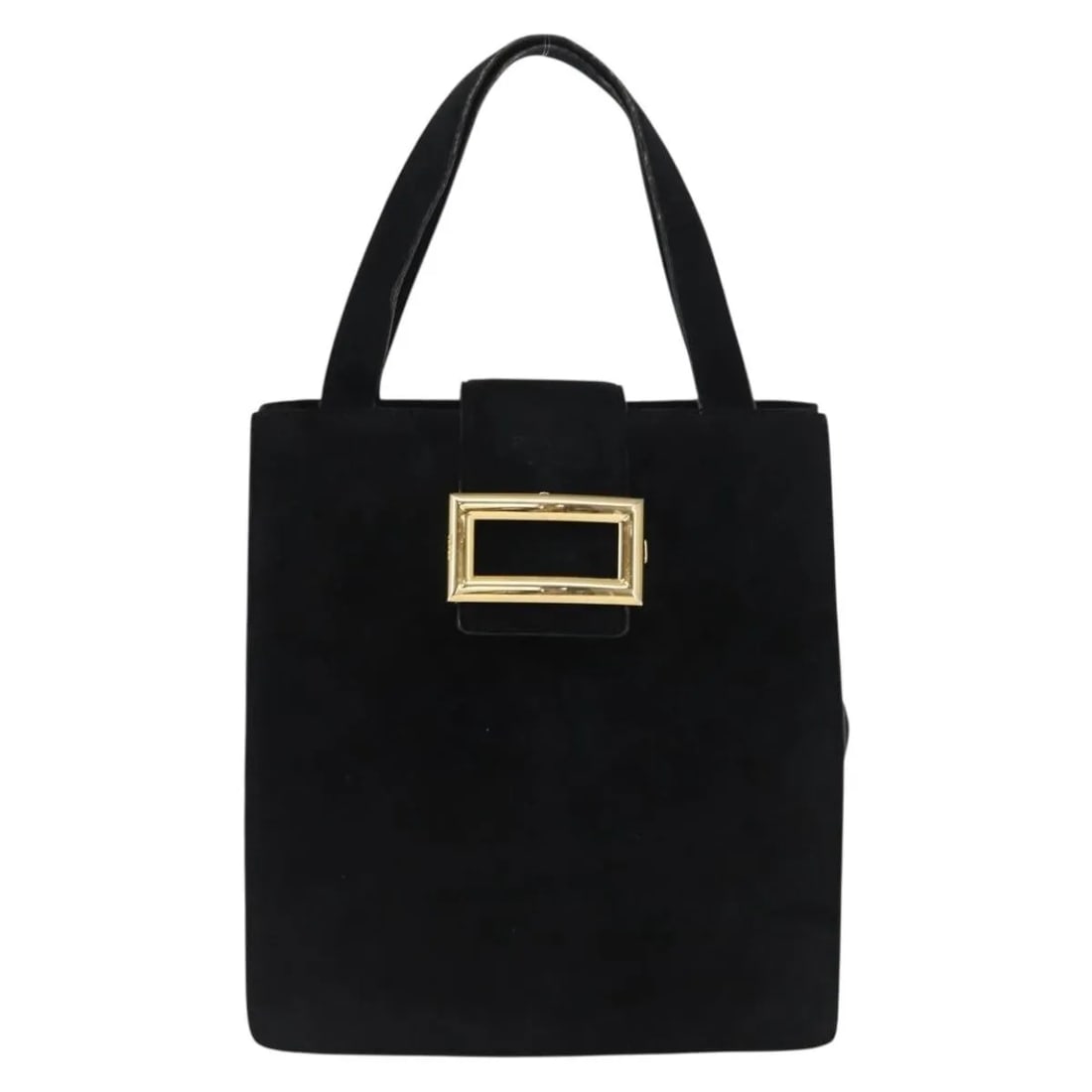 Prada Vintage Black Suede Handbag Made in Italy: Prada Vintage Black Suede Handbag Made in Italy This vintage Prada handbag for women is crafted from black suede and features metal fittings. It shows signs of wear including slight rubbing, stains, a