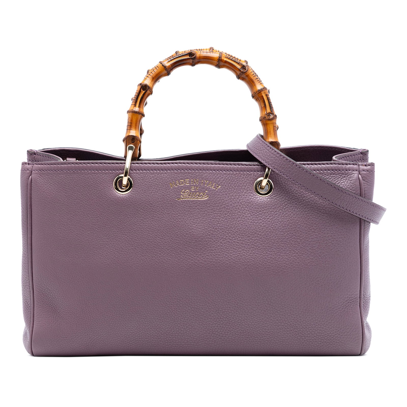 Gucci Bamboo Shopper Purple Leather Satchel (1 of 7)