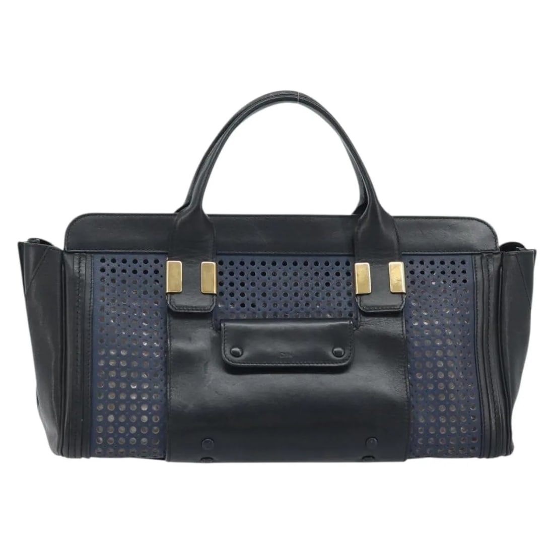 Chloe Alice Leather Satchel Black 39cm x 20cm x 14cm: Chloe Alice Leather Satchel Black 39cm x 20cm x 14cm This Chloe Alice Satchel is crafted from black leather and features a spacious design with dual top handles. Made in Italy, it offers a stylish and