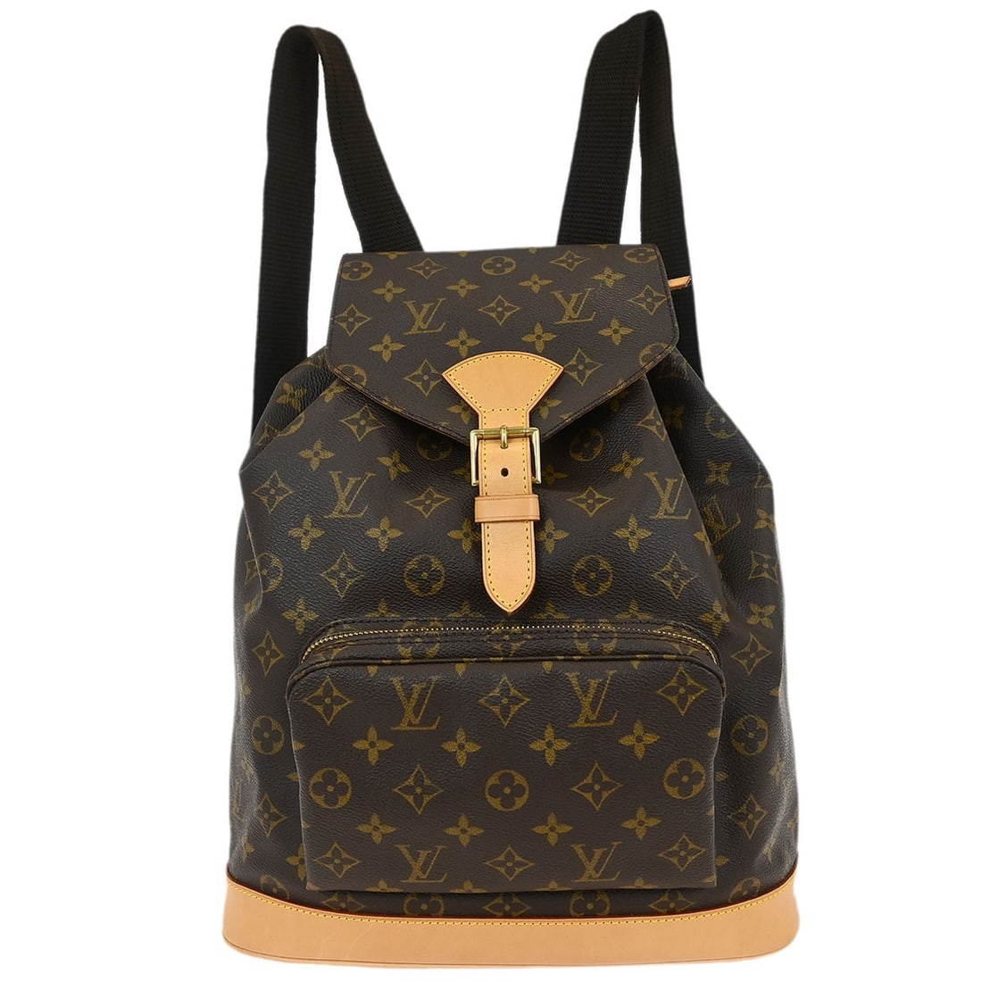 Louis Vuitton Montsouris GM Monogram Canvas Backpack M51135: Louis Vuitton Montsouris GM Monogram Canvas Backpack M51135 Vintage Louis Vuitton Montsouris GM backpack in brown Monogram canvas with leather trim. This large backpack features a drawstring flap clos
