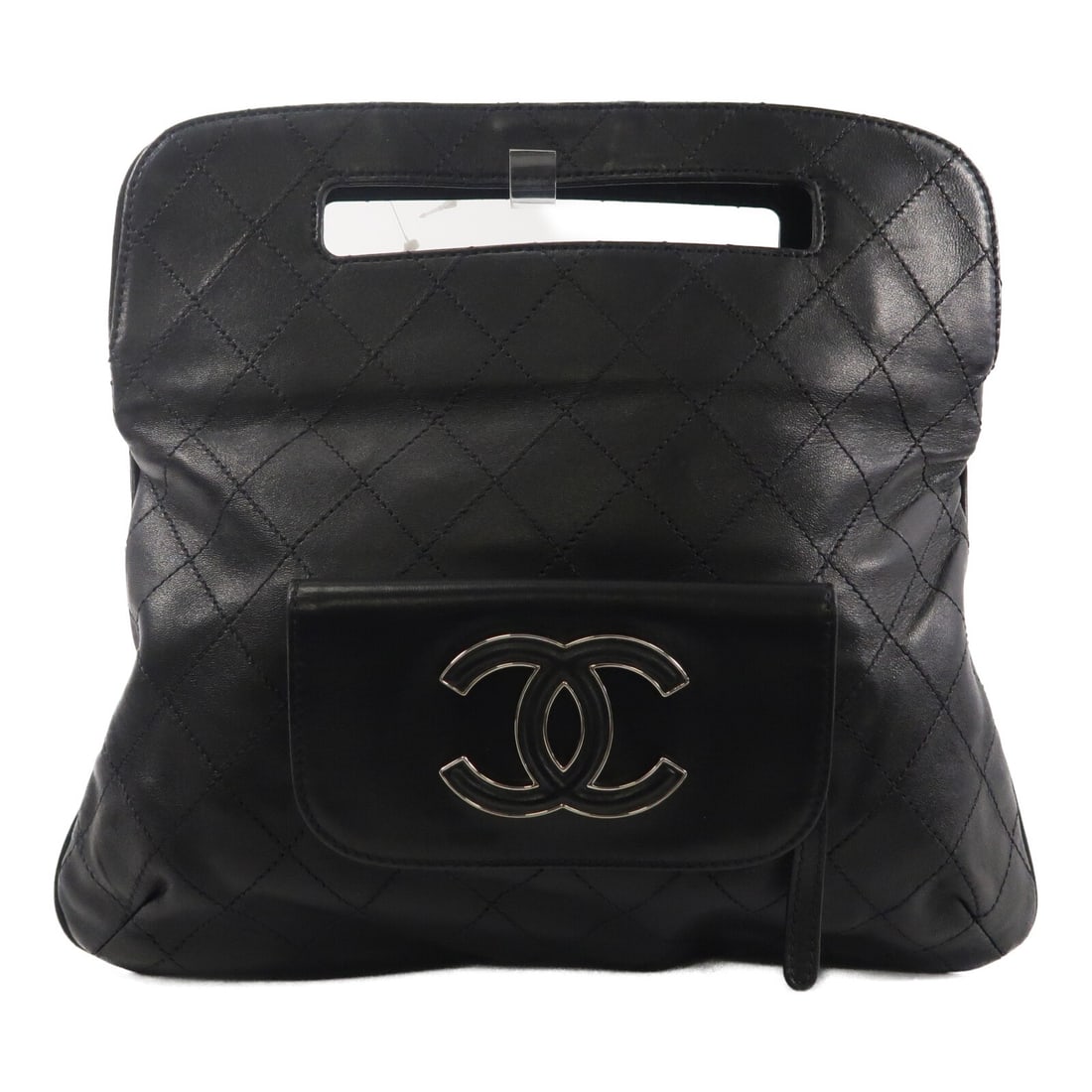 CHANEL Hamptons Fold Over Black Calfskin Clutch Bag (1 of 15)