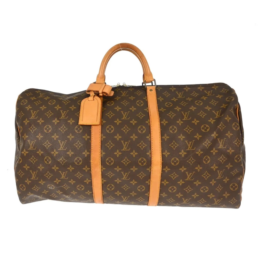 Louis Vuitton Keepall Brown Canvas Travel Bag: Louis Vuitton Keepall Brown Canvas Travel Bag Louis Vuitton Keepall in brown monogram canvas. This unisex travel bag is made in France and remains in good condition overall, with visible wear from use