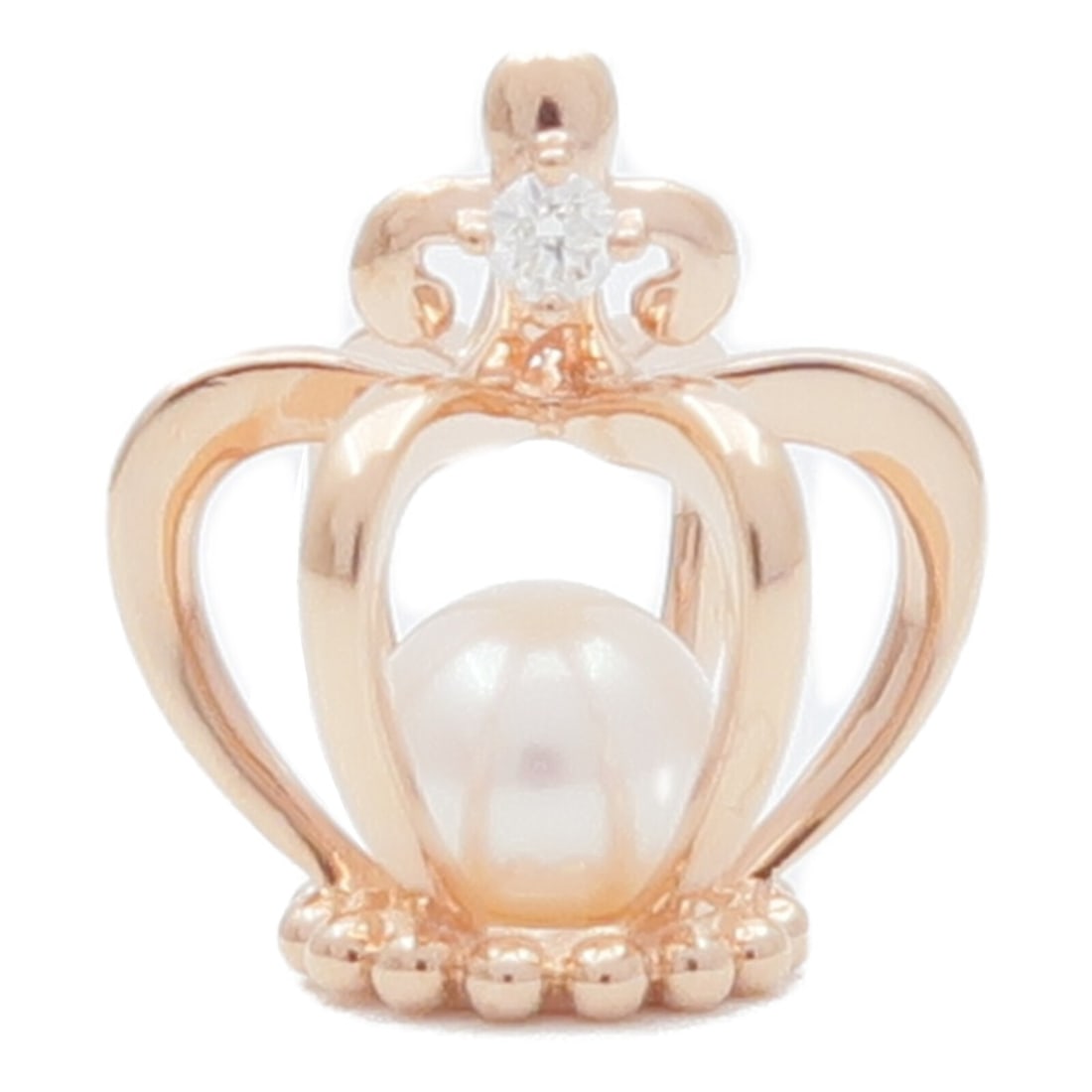 Pearl Diamond K18PG Rose Gold Pendant Top: Pearl Diamond K18PG Rose Gold Pendant Top This elegant pendant top features a lustrous white pearl set in 18K pink (rose) gold, offering a sophisticated accessory for women. The combination of pearl a