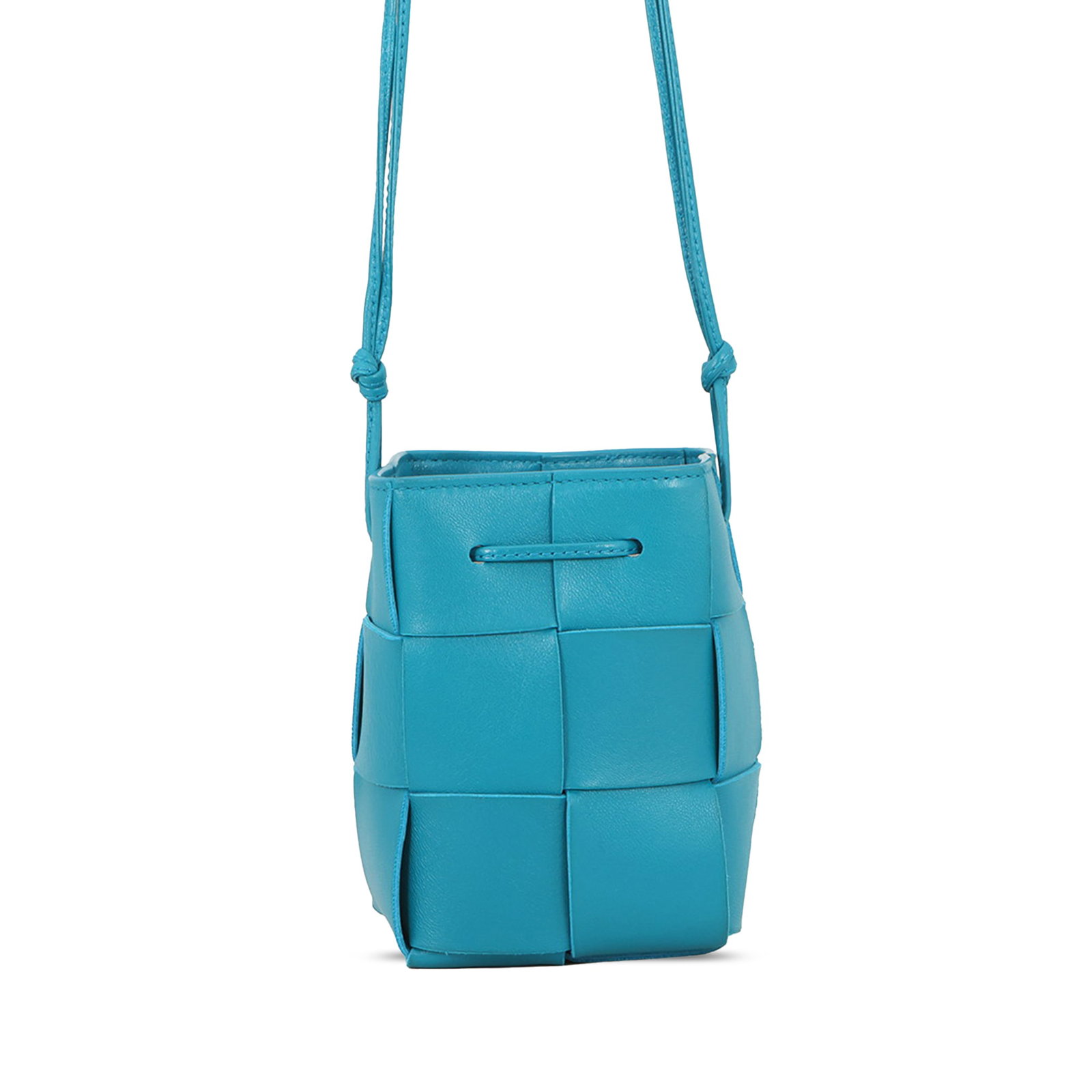 Bottega Veneta Cassette Mini Bucket Bag Blue Nappa Leather (1 of 11)