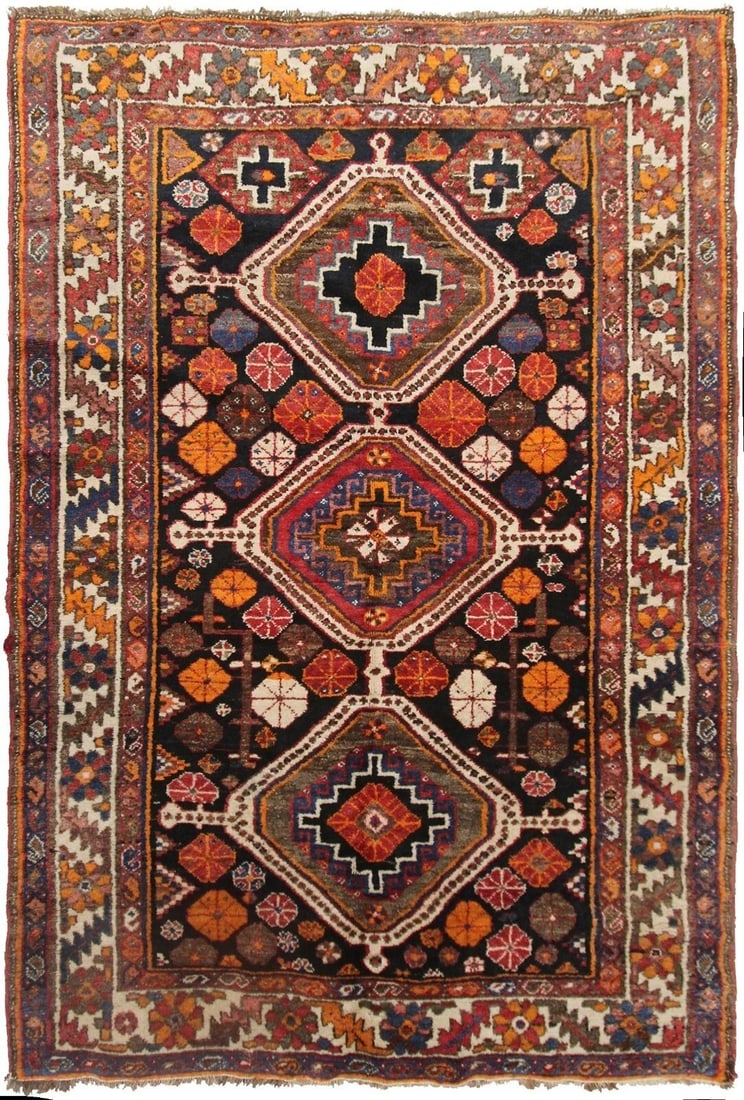 Antique Tribal Wool Area Rug 5x7 Hand Knotted Vintage (1 of 10)
