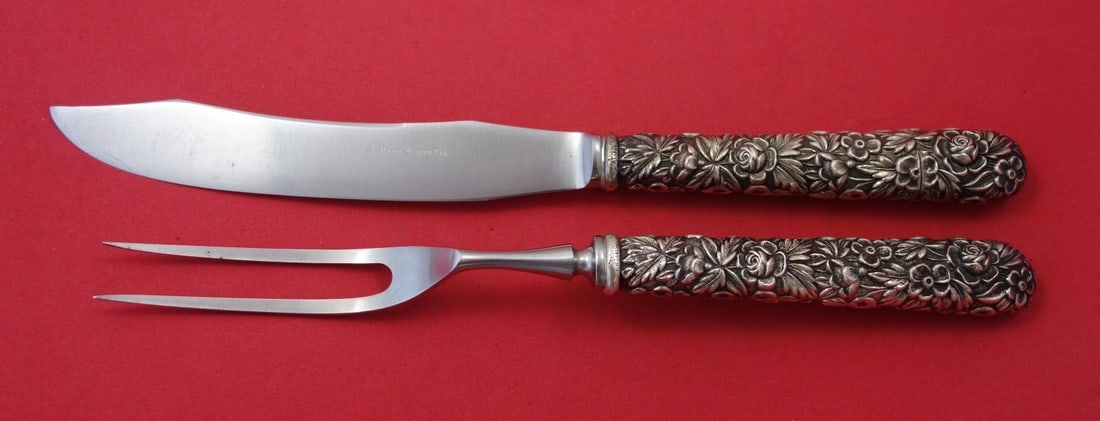 Kirk Repousse Sterling Silver 2pc Steak Carving Set (1 of 2)