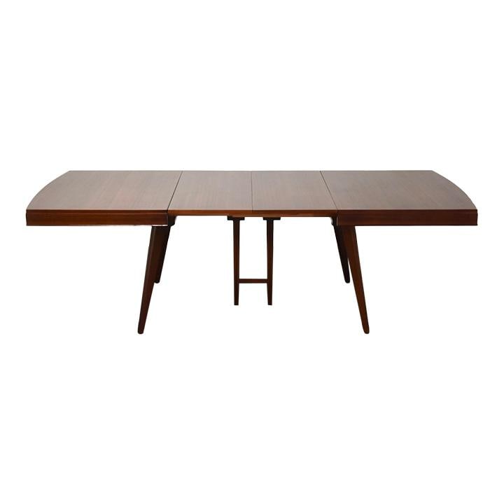 RWAY Mahogany Dining Table Mid Century Modern with 2 Leaves 98": RWAY Mahogany Dining Table Mid Century Modern with 2 Leaves 98" This exquisite mid-century modern dining table, crafted from rich mahogany by RWAY Furniture, features two 18" leaves that extend the ta